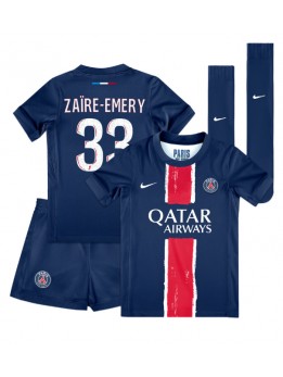 Paris Saint-Germain Warren Zaire-Emery #33 Dječji Domaci Dres kompleti 2024-25 Kratak Rukavima (+ kratke hlače)